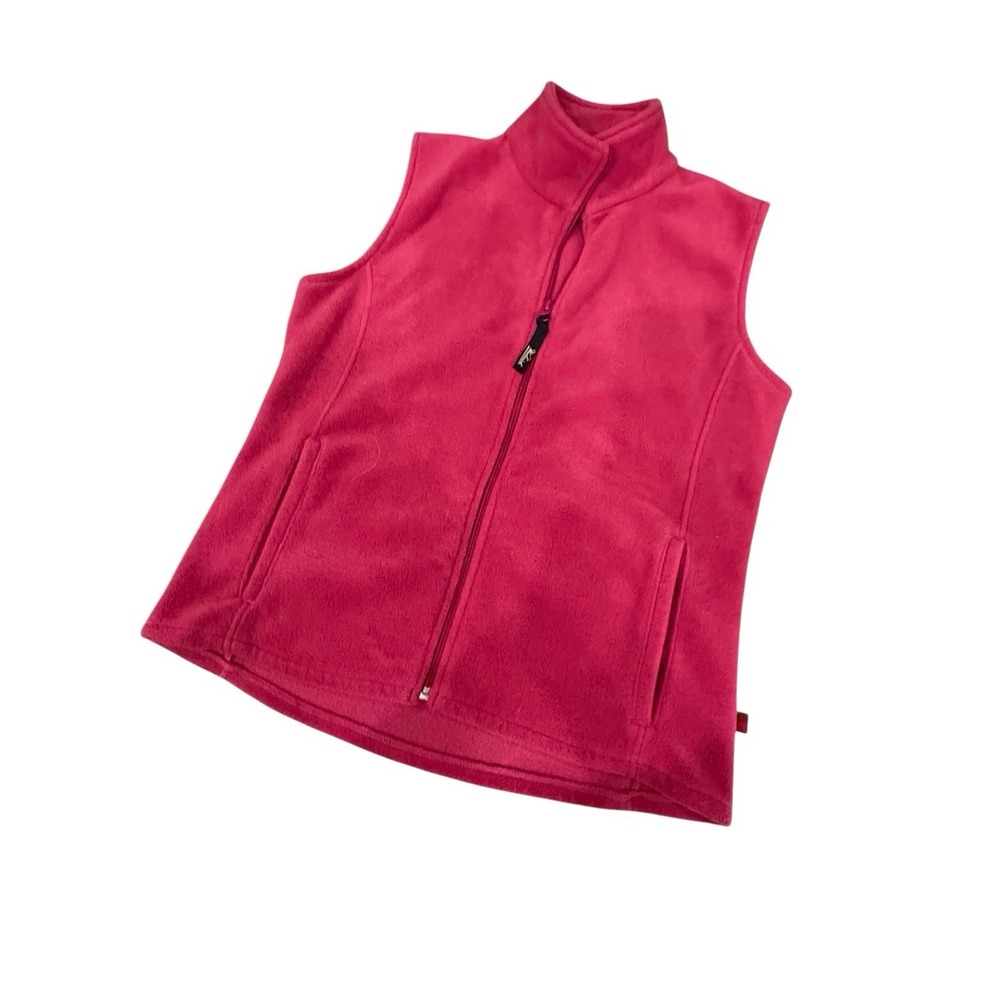 Woolrich Woolen Mills Fleece Vest Womens Med Pink Full Zip‎ Pockets Outdoors